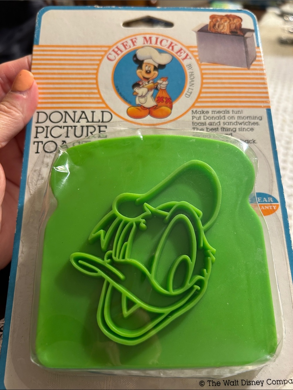 Chef Mickey Donald Duck Picture Toast Green